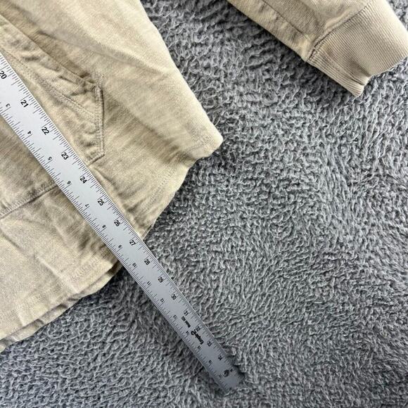 Abercrombie & Fitch Sweatshirt Men's Small Tan Gray Colorblock Hoodie Pullover - Picture 3 of 10